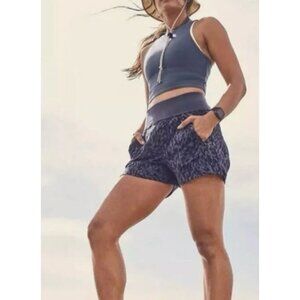 Athleta Printed Trekkie North Short Lynx Blue Hiking Athleisure Size 2 657667 $6
